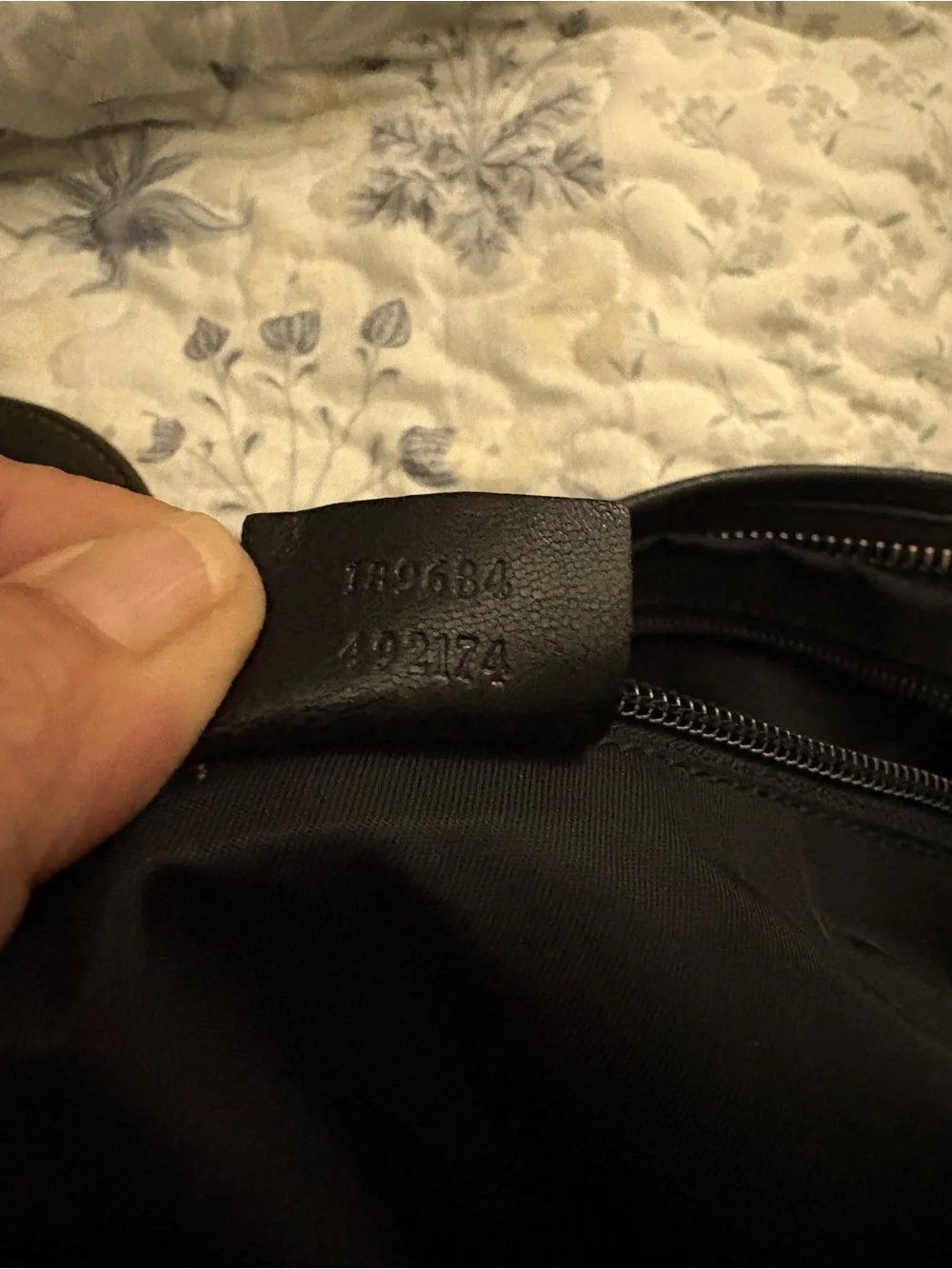 Gucci Black Embossed Messenger Shoulder Bag